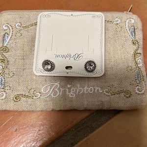 Brighton Twinkle Stud Earrings Mini Post Clear Crystal Granulated Petite